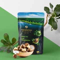 Hạt maca nguyên vỏ Úc happy nut vị vanilla macadamias Úc 225g