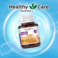 Viên nhai healthy care kids chewable zinc vitamin c bổ sung kẽm và vitamin c cho bé hộp 60 viên