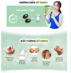 Hỗ trợ giảm các triệu chứng đau, sưng, phù nề chân.  giảm tình trạng da sần vỏ cam do suy giãn tĩnh mạch DHC Melilot gói 30 ngày 60 viên