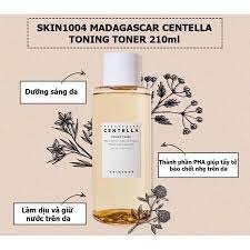 Nước hoa hồng skin1004 madagascar centella toning toner tẩy tế bào chết dịu nhẹ chai 210ml