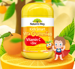 Kẹo Dẻo Nature's Way Kids Smart Vita Gummies Vitamin C+ZinC – Bổ sung kẽm và vitamin C tăng sức đề kháng cho trẻ
