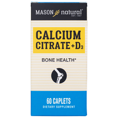 Viên Uống Canxi Hữu Cơ Mason Natural Calcium Citrate + D3 Hỗ Trợ Xương Chắc Khỏe, Phòng Ngừa Loãng Xương 60 viên