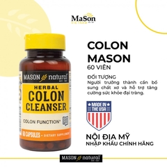 Mason Natural Colon Cleanser hộp 60 viên Hỗ trợ tăng cường sức khỏe đại tràng 60 viên
