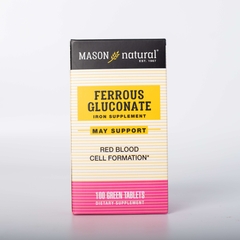 Viên Uống Sắt Cho Bà Bầu MASON NATURAL Ferrouse Gluconate Giúp Bổ Máu, Tăng Tế Bào Hồng Cầu, Không Tanh 100 Viên