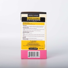 Viên Uống Sắt Cho Bà Bầu MASON NATURAL Ferrouse Gluconate Giúp Bổ Máu, Tăng Tế Bào Hồng Cầu, Không Tanh 100 Viên