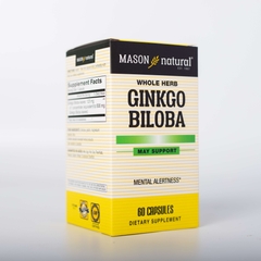 Viên Uống Mason Natural Ginkgo Biloba Hỗ Trợ Chức Năng Bộ Não, Hệ Thần Kinh 60 Viên