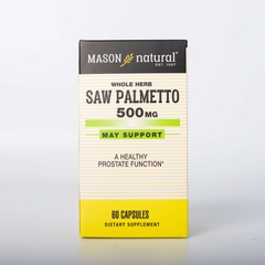 Viên uống hỗ trợ phì đại tuyến tiền liệt Saw Palmetto 500mg Mason Natural 60 viên