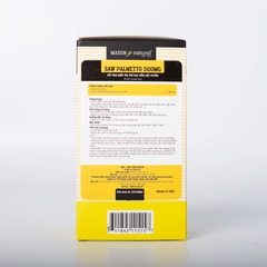 Viên uống hỗ trợ phì đại tuyến tiền liệt Saw Palmetto 500mg Mason Natural 60 viên