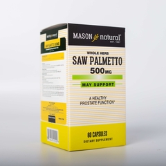 Viên uống hỗ trợ phì đại tuyến tiền liệt Saw Palmetto 500mg Mason Natural 60 viên