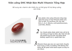Vitamin tổng hợp DHC multi vitamins tăng sức đề kháng, làm chậm quá trình lão hóa, tăng sức khỏe tổng thể - 30 viên