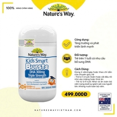 Nature's Way Kids Smart Bursts DHA 300mg Triple Strength - Bổ sung DHA, hỗ trợ tốt cho não bộ và mắt