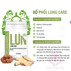 Bổ phổi Living Healthy Lung Care giúp giải độc phổi hộp 180 viên