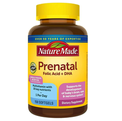 Vitamin tổng hợp cho bà bầu nature made prenatal folic + dha hộp 150 viên nội địa Mỹ