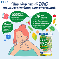 Rau củ tổng hợp DHC Nhật  perfect vegetable 30 ngày hỗ trợ tiêu hóa 120 viên
