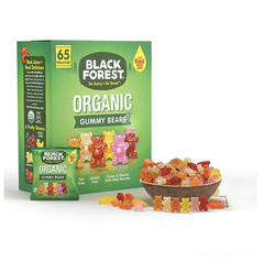Kẹo dẻo gấu trái cây hữu cơ Black Forest Gummy Bears thùng 65 gói