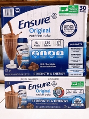 Sữa nước ensure abbott milk socola chai 237ml thùng 30 chai