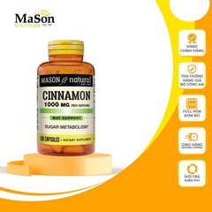 Viên Uống Hỗ Trợ Chuyển Hoá Đường MASON NATURAL Cinnamon 100 Viên