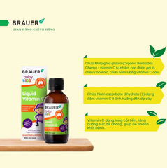 Siro vitamin c brauer baby kids liquid cho trẻ trên 1 tuổi tăng cường đề kháng chai 100ml