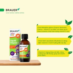 Siro vitamin c brauer baby kids liquid cho trẻ trên 1 tuổi tăng cường đề kháng chai 100ml