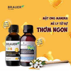 Siro giảm ho khan Brauer Kids Manuka Honey Dry Cough 100ml cho trẻ từ 2 tuổi trở lên 