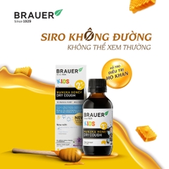 Siro giảm ho khan Brauer Kids Manuka Honey Dry Cough 100ml cho trẻ từ 2 tuổi trở lên