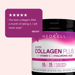 Collagen dạng bột neocell với vitamin c và acid hyaluronic hộp 195g giúp duy trì độ ẩm cho da khỏe mạnh