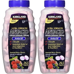 Viên nhai hỗ trợ bao tử ultra strengthe antacid calcium carbonate kirkland signature 1000mg 265 viên