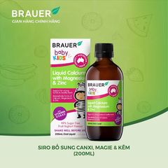 Siro canxi, magie và kẽm brauer cho trẻ trên 1 tuổi giúp xương và răng chắc khỏe chai 200ml