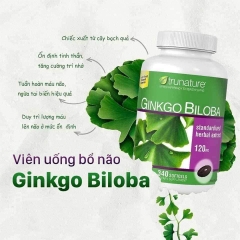 Bổ não Trunature Ginkgo Biloba 120mg tăng cường tuần hoàn máu não 340 viên