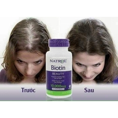 Hỗ trợ mọc tóc và chống rụng tóc natrol biotin beauty maximum strength 10000mcg100 viên 