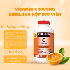 Vitamin C 1000mg Kirkland Signature hỗ trợ tăng đề kháng hộp 500 viên