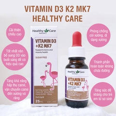 Siro hỗ trợ tăng chiều cao Vitamin D3 K2 MK7 Healthy Care cho trẻ sơ sinh 25ml
