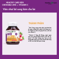 Viên nhai healthy care kids chewable zinc vitamin c bổ sung kẽm và vitamin c cho bé hộp 60 viên