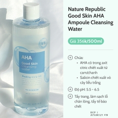 Nước tẩy trang nature republic good skin mineral ampoule cleansing water 500ml