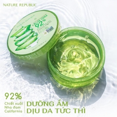 Gel lô hội nature republic soothing moisture aloe vera 92% soothing gel hộp 300ml
