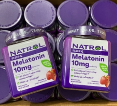 Hỗ trợ giấc ngủ ngon natrol melatonin sleep gummies 10mg hương dâu hộp 90 viên (kẹo dẻo)