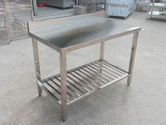 BÀN INOX 1 TẦNG CÓ KỆ SONG