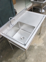 Chậu rửa công nghiệp 1 hố bàn lệch trái