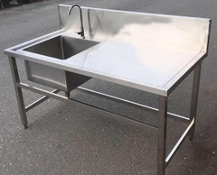 Chậu rửa công nghiệp 1 hố bàn lệch trái