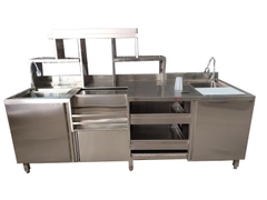 Quầy pha chế trà sữa, quầy bar inox trà sữa