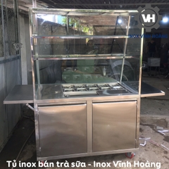 Tủ inox bán trà sữa