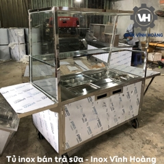 Tủ inox bán trà sữa