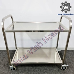 Xe đẩy inox 2 tầng