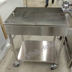 Xe đẩy inox có hộp đựng