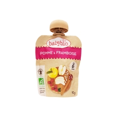 Trái Cây Nghiền Hữu Cơ Cho Bé Vị Táo, Mâm Xôi Babybio 90g (≥ 6 tháng)