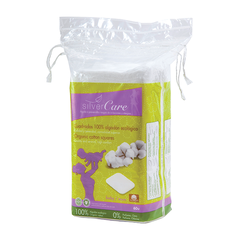 Bông Cotton Hữu Cơ Chữ Nhật Squares Silvercare 60 Miếng