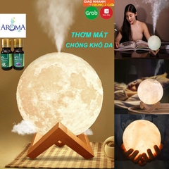 ( Thanh Lý Hộp Xấu) Máy Khuếch Tán Tinh Dầu , Tạo Ẩm Phun Sương Mặt Trăng Có Đèn