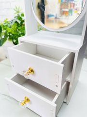 KỆ ĐỂ MỸ PHẨM 2 NGĂN CÓ GƯƠNG MẪU TAI MÈO TIỆN LỢI (4)