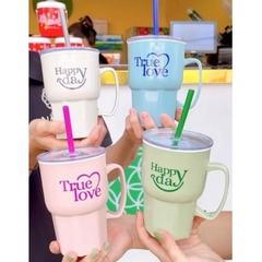 Ly Nhựa Có Quai Kèm Ống Hút (1)