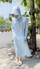 ÁO ĐẦM CHỐNG NẮNG THUN LẠNH CÓ NÓN (10)